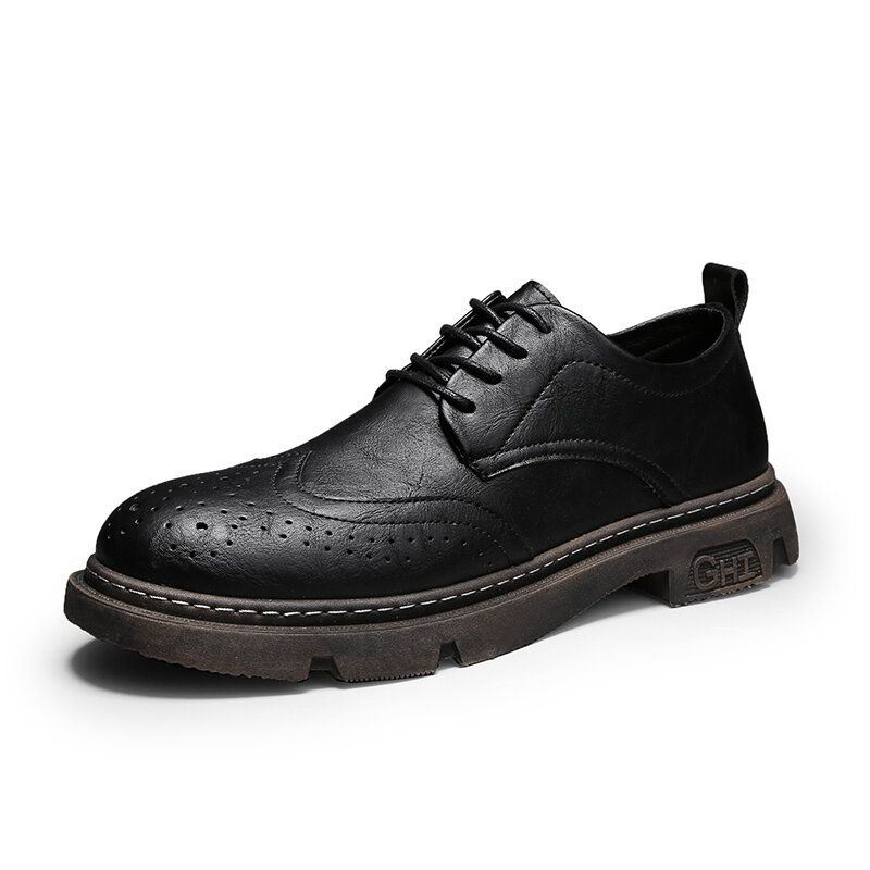 Heren Comfy Oxfords Brogue Casual Schoenen Met Veters En Ronde Neus