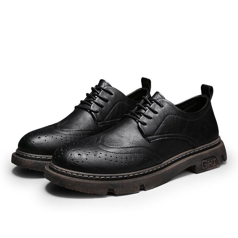 Heren Comfy Oxfords Brogue Casual Schoenen Met Veters En Ronde Neus