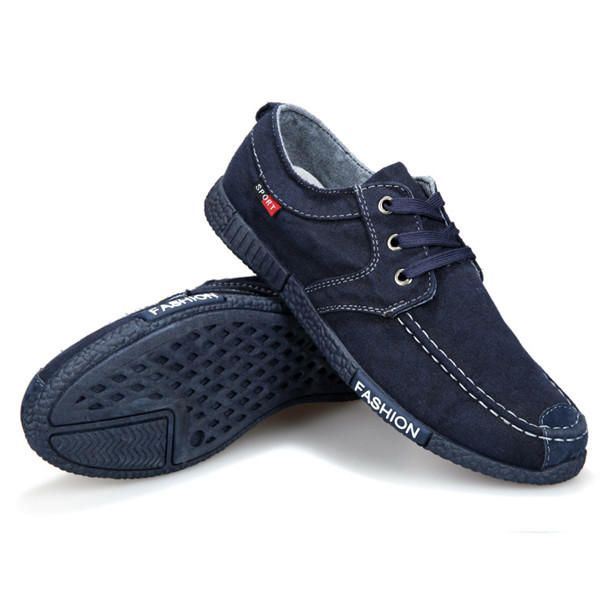 Heren Denim Doek Flats Ademende Loafers