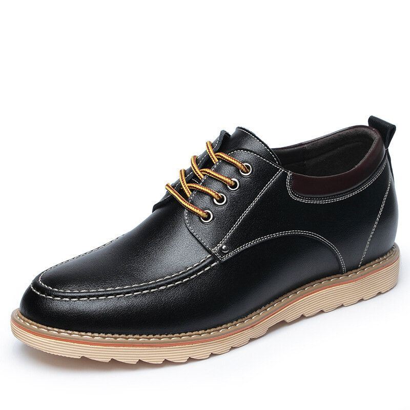 Heren Echt Leer Ademend Antislip Zachte Zool Lace Up Casual Zakelijke Schoenen