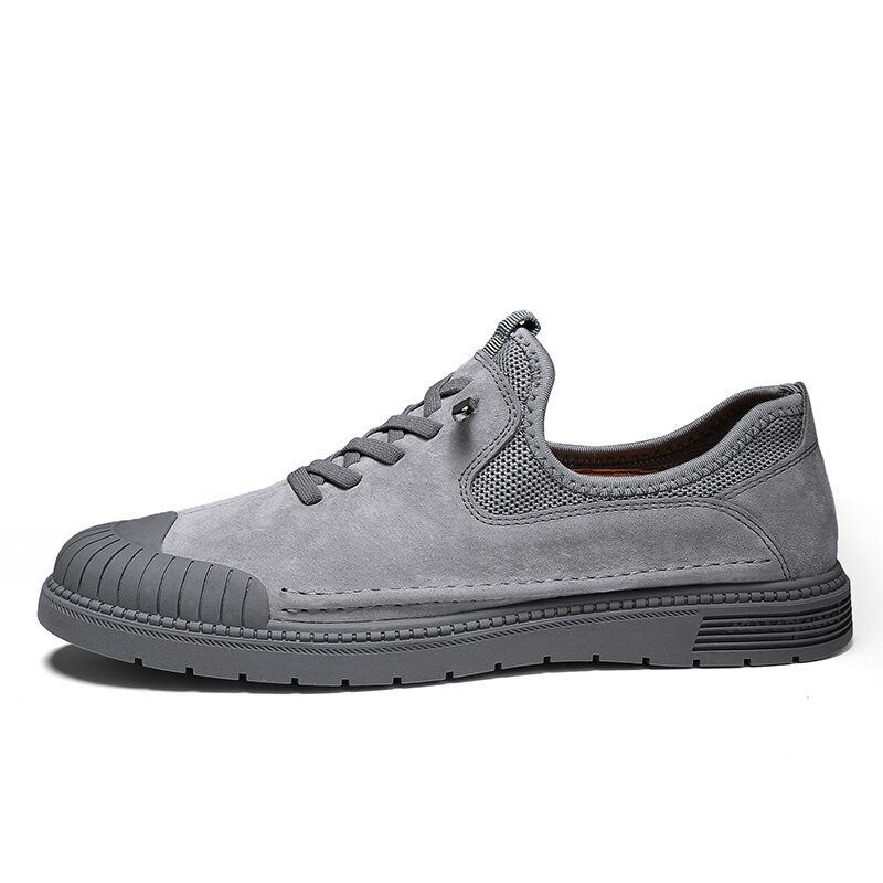 Heren Echt Leer Anti-collision Teen Antislip Zachte Zool Casual Schoenen