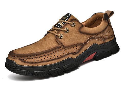 Heren Echt Leer Antislip Ademende Comfortabele Outdoor Wandelschoenen