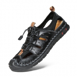 Heren Handgestikte Lederen Antislip Soft Sole Outdoor Sandalen