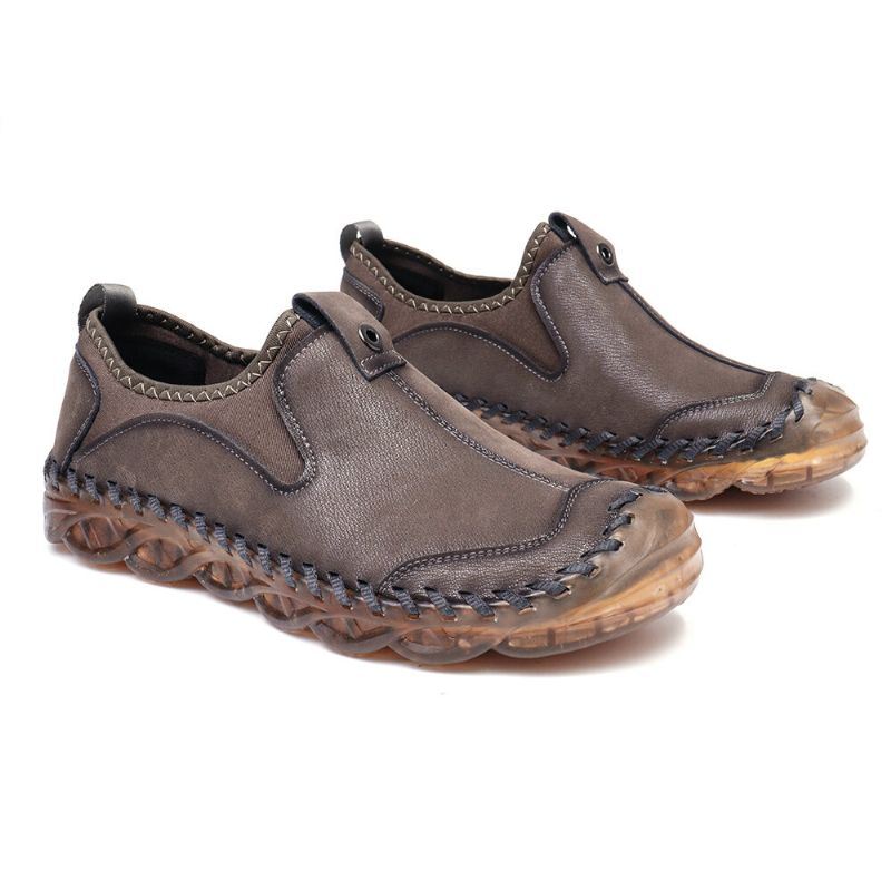 Heren Handstiksels Anti-collision Antislip Casual Leren Flats