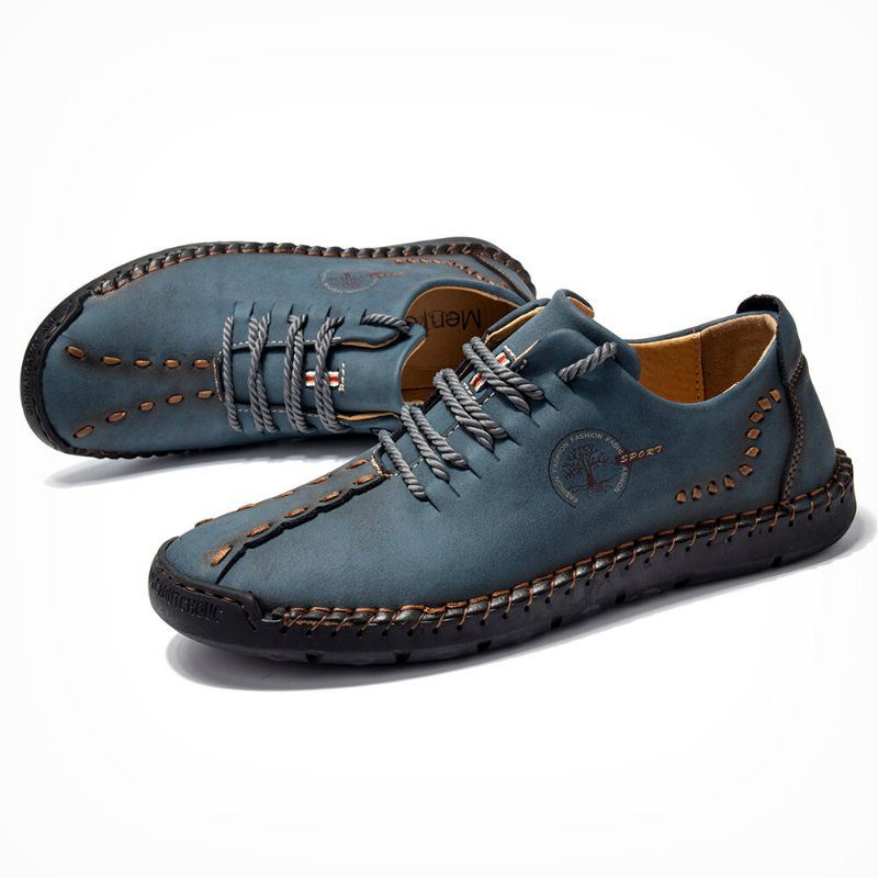 Heren Handstiksels Microfiber Soft Sole Casual Leren Schoenen