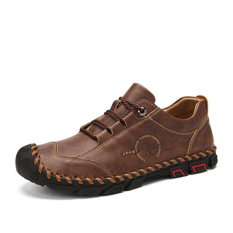 Heren Handstiksels Zachte Antislip Casual Leren Schoenen