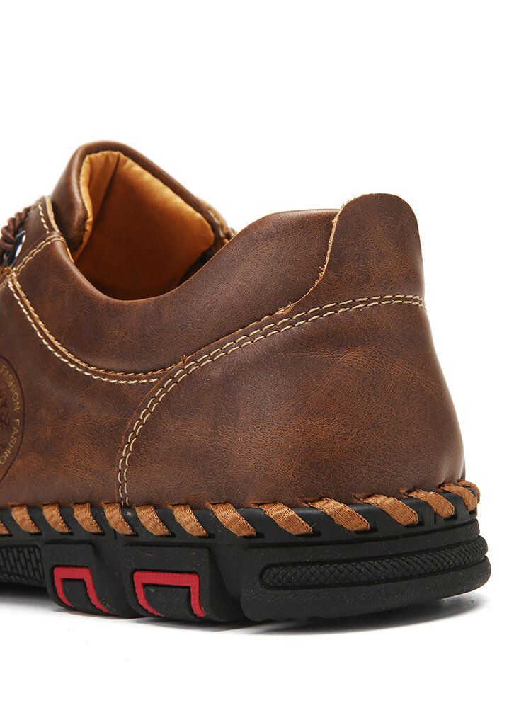 Heren Handstiksels Zachte Antislip Casual Leren Schoenen