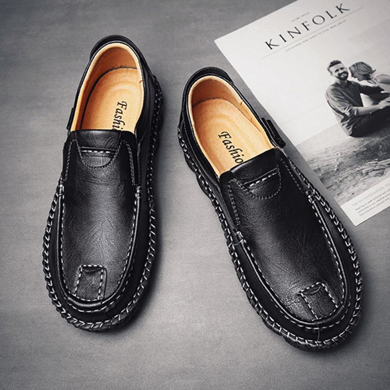 Heren Kruiden Koeienhuid Antislip Soft Sole Business Loafers