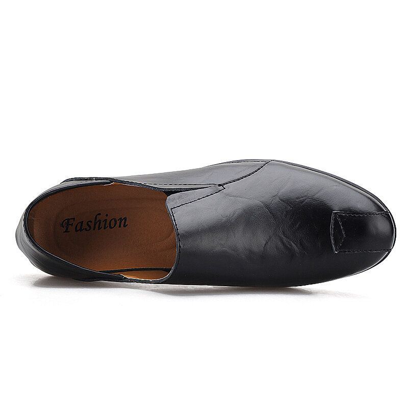 Heren Leer Comfy Non-slip Casual Slip On Driving Loafers