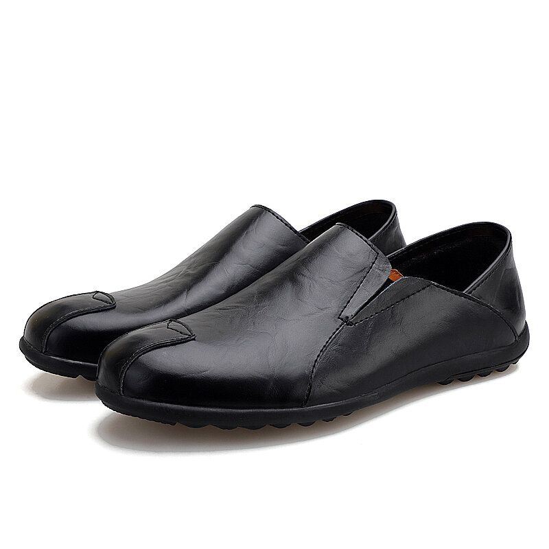 Heren Leer Comfy Non-slip Casual Slip On Driving Loafers