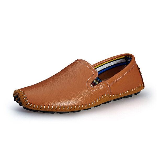 Heren Leren Casual Outdoor Rijden Slip Op Flats Loafers Schoenen