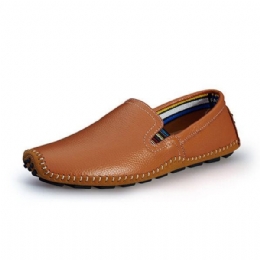 Heren Leren Casual Outdoor Rijden Slip Op Flats Loafers Schoenen