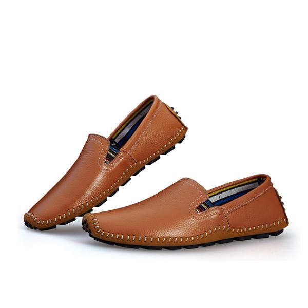 Heren Leren Casual Outdoor Rijden Slip Op Flats Loafers Schoenen