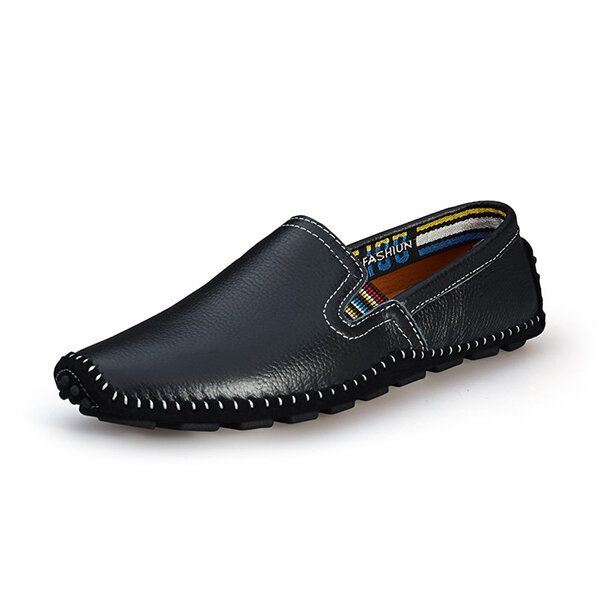 Heren Leren Casual Outdoor Rijden Slip Op Flats Loafers Schoenen