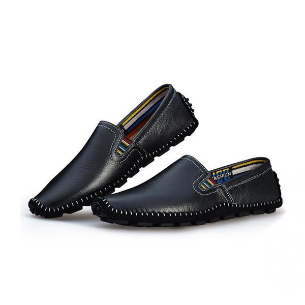 Heren Leren Casual Outdoor Rijden Slip Op Flats Loafers Schoenen