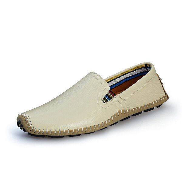 Heren Leren Casual Outdoor Rijden Slip Op Flats Loafers Schoenen