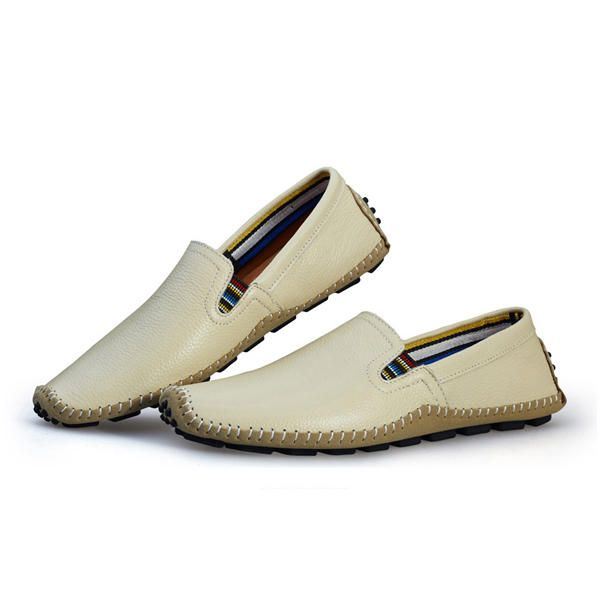 Heren Leren Casual Outdoor Rijden Slip Op Flats Loafers Schoenen