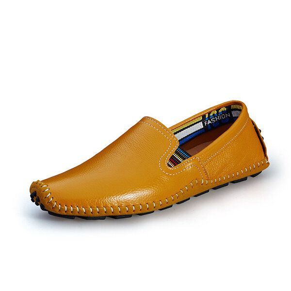 Heren Leren Casual Outdoor Rijden Slip Op Flats Loafers Schoenen