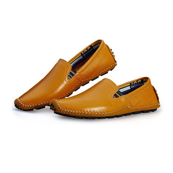 Heren Leren Casual Outdoor Rijden Slip Op Flats Loafers Schoenen