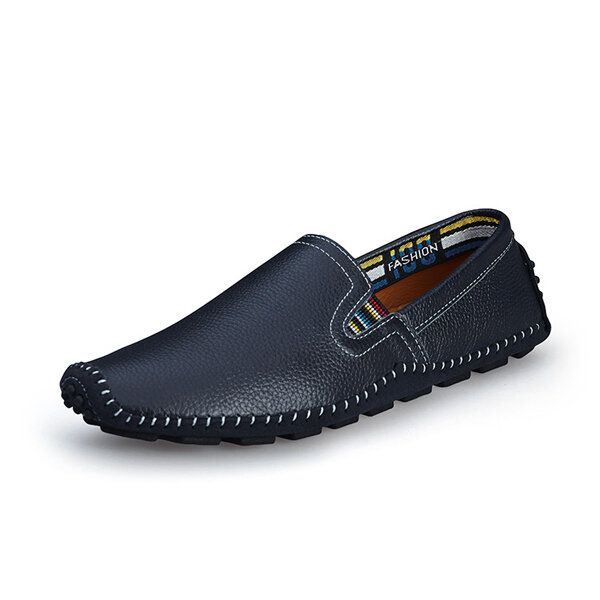 Heren Leren Casual Outdoor Rijden Slip Op Flats Loafers Schoenen