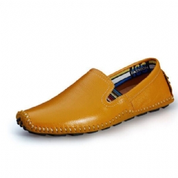 Heren Leren Casual Outdoor Soft Slip On Flat Loafers