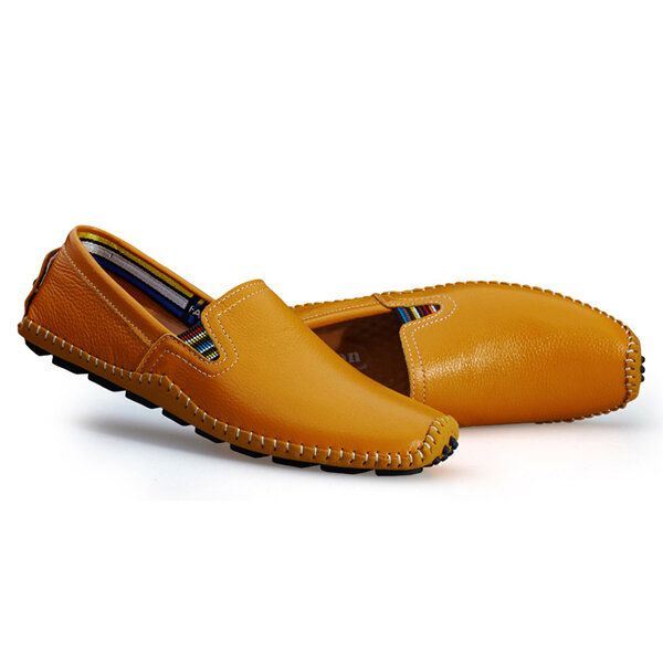 Heren Leren Casual Outdoor Soft Slip On Flat Loafers