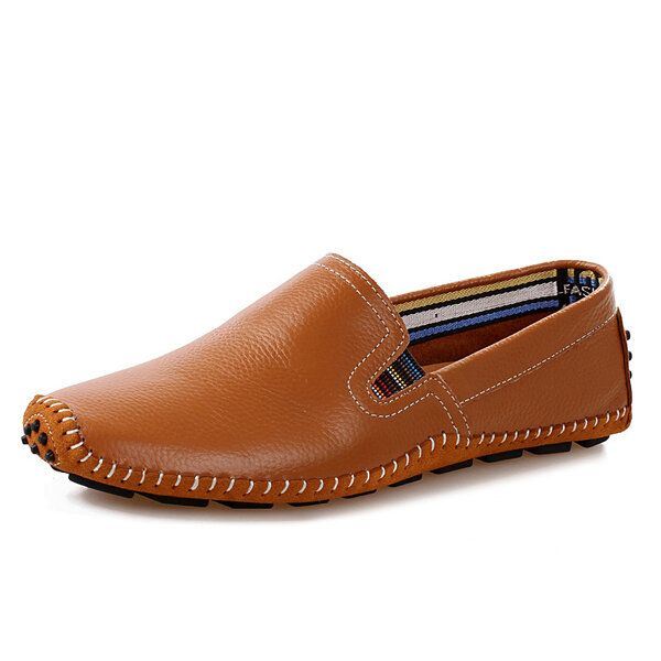 Heren Leren Casual Outdoor Soft Slip On Flat Loafers