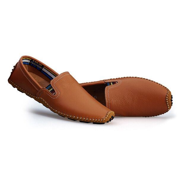 Heren Leren Casual Outdoor Soft Slip On Flat Loafers