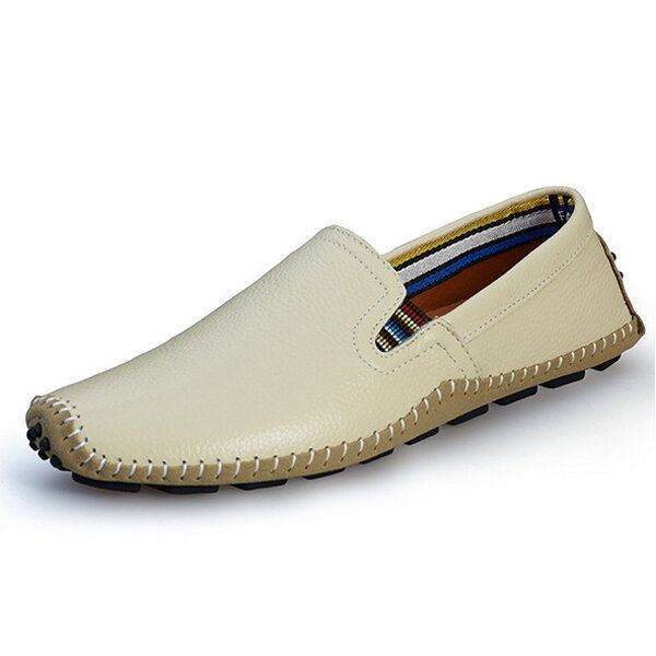 Heren Leren Casual Outdoor Soft Slip On Flat Loafers