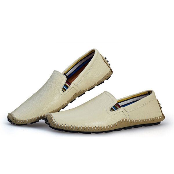 Heren Leren Casual Outdoor Soft Slip On Flat Loafers