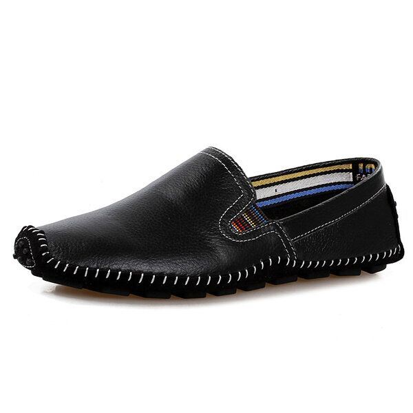 Heren Leren Casual Outdoor Soft Slip On Flat Loafers