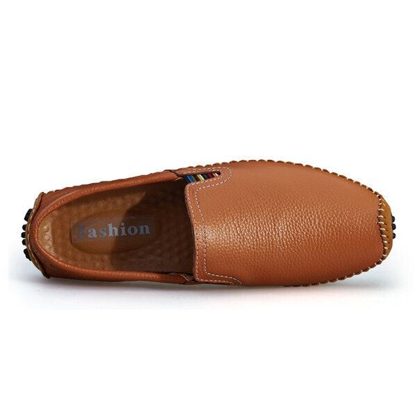 Heren Leren Casual Outdoor Soft Slip On Flat Loafers