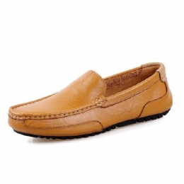 Heren Leren Casual Rijden Slip On Outdoor Platte Zachte Comfortabele Loafers Schoenen