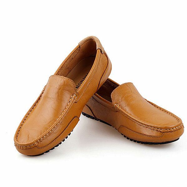 Heren Leren Casual Rijden Slip On Outdoor Platte Zachte Comfortabele Loafers Schoenen