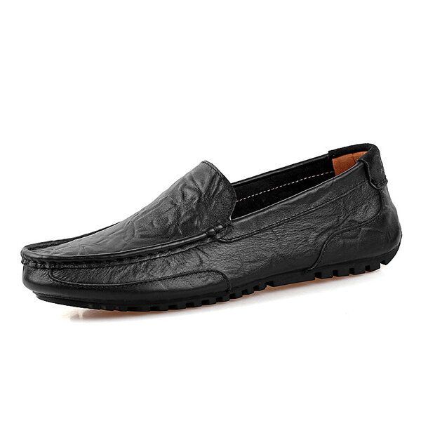 Heren Leren Casual Rijden Slip On Outdoor Platte Zachte Comfortabele Loafers Schoenen