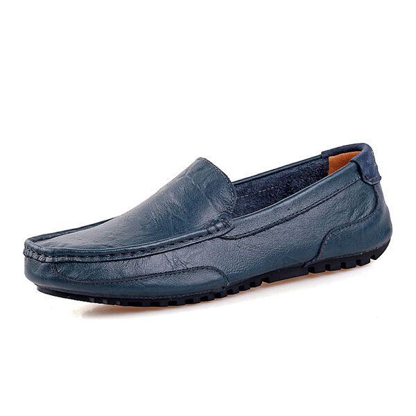 Heren Leren Casual Rijden Slip On Outdoor Platte Zachte Comfortabele Loafers Schoenen