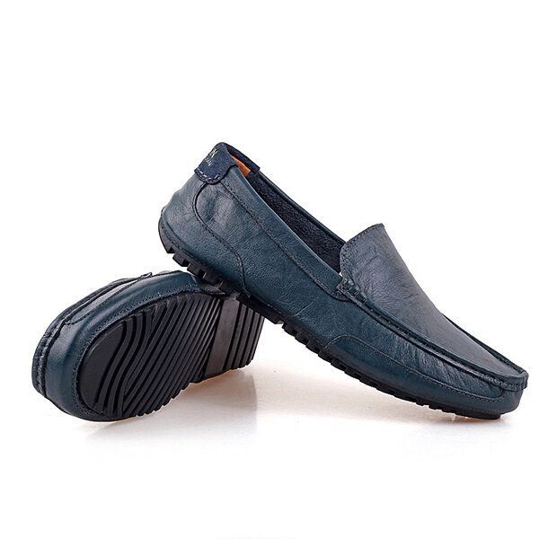 Heren Leren Casual Rijden Slip On Outdoor Platte Zachte Comfortabele Loafers Schoenen