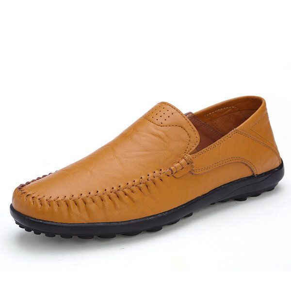 Heren Leren Platte Casual Zachte Outdoor Ademende Flats Loafers Schoenen