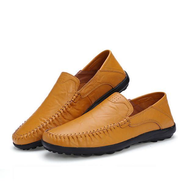 Heren Leren Platte Casual Zachte Outdoor Ademende Flats Loafers Schoenen