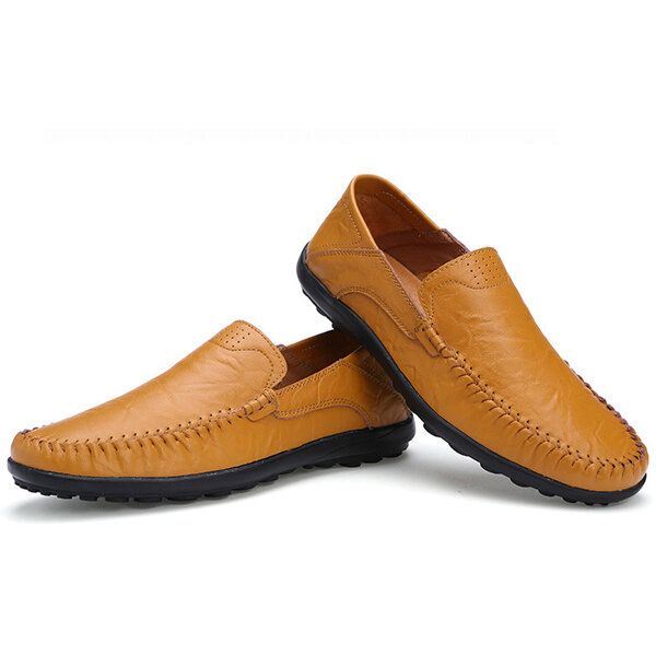 Heren Leren Platte Casual Zachte Outdoor Ademende Flats Loafers Schoenen