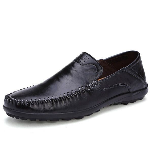 Heren Leren Platte Casual Zachte Outdoor Ademende Flats Loafers Schoenen