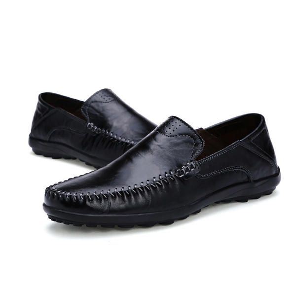 Heren Leren Platte Casual Zachte Outdoor Ademende Flats Loafers Schoenen