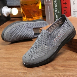 Heren Mesh Ademend Antislip Comfortabele Bodem Slip Op Oude Peking Casual Schoenen