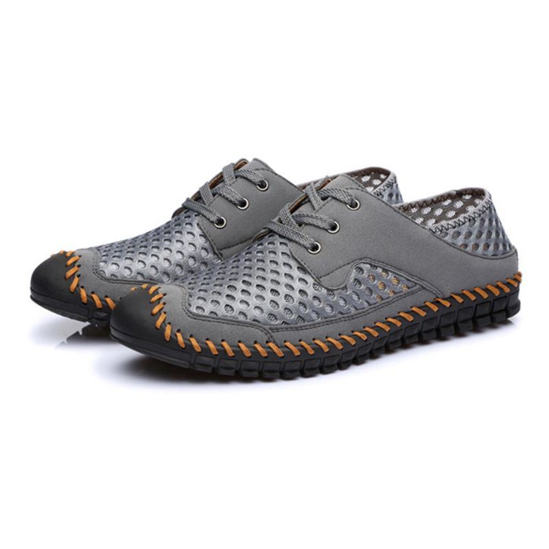 Heren Mesh Ademende Teenbescherming Stiksels Zachte Outdoor Flats