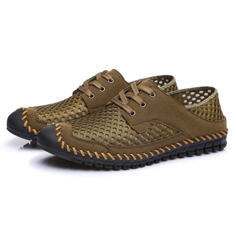 Heren Mesh Ademende Teenbescherming Stiksels Zachte Outdoor Flats