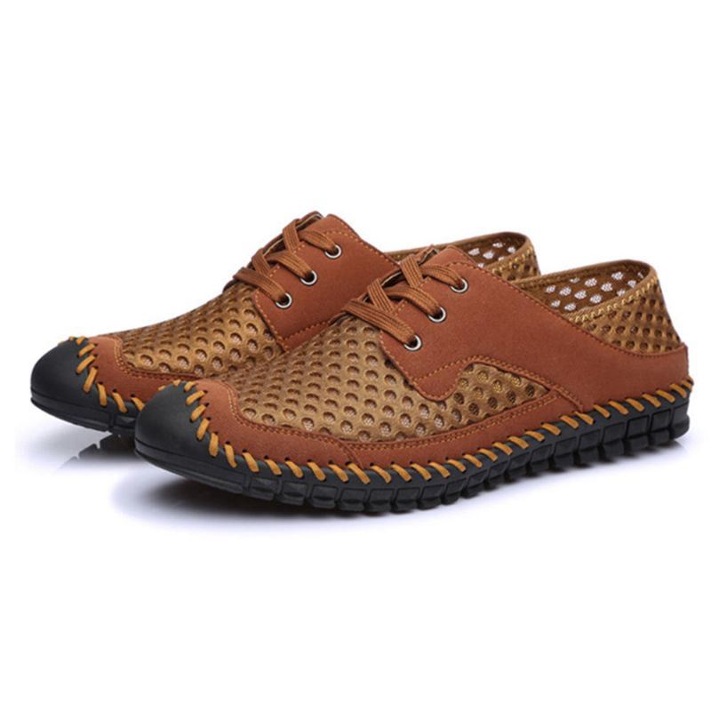 Heren Mesh Ademende Teenbescherming Stiksels Zachte Outdoor Flats