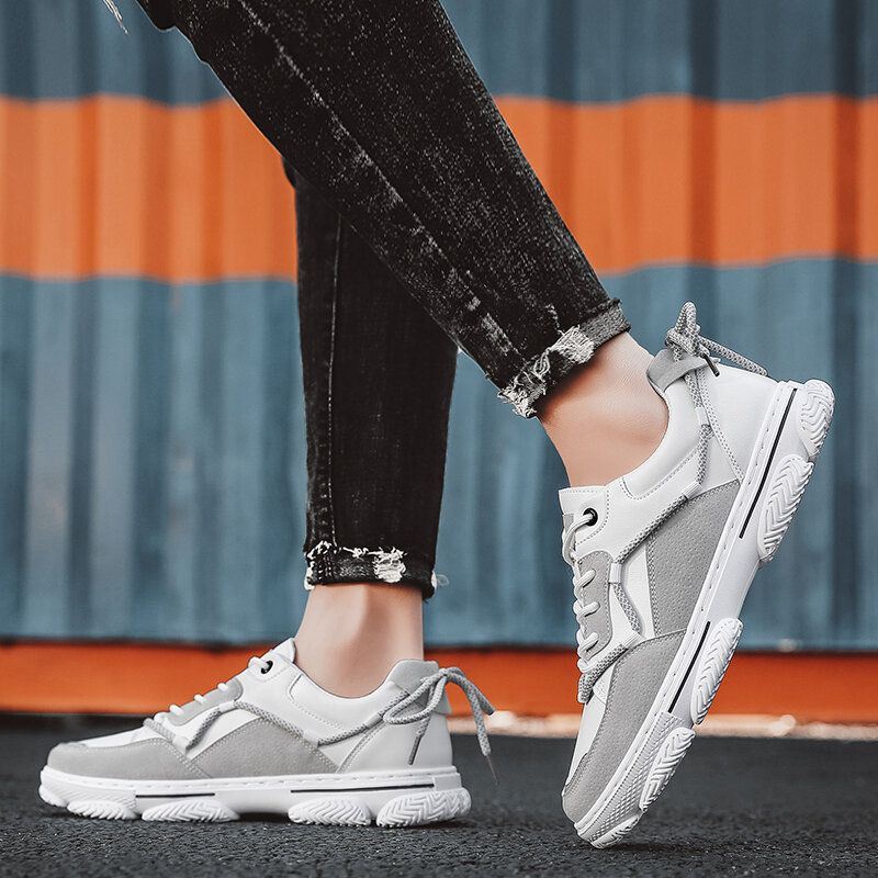 Heren Mesh Ademende Veterschoenen Antislip Comfy Chunky Sneakers