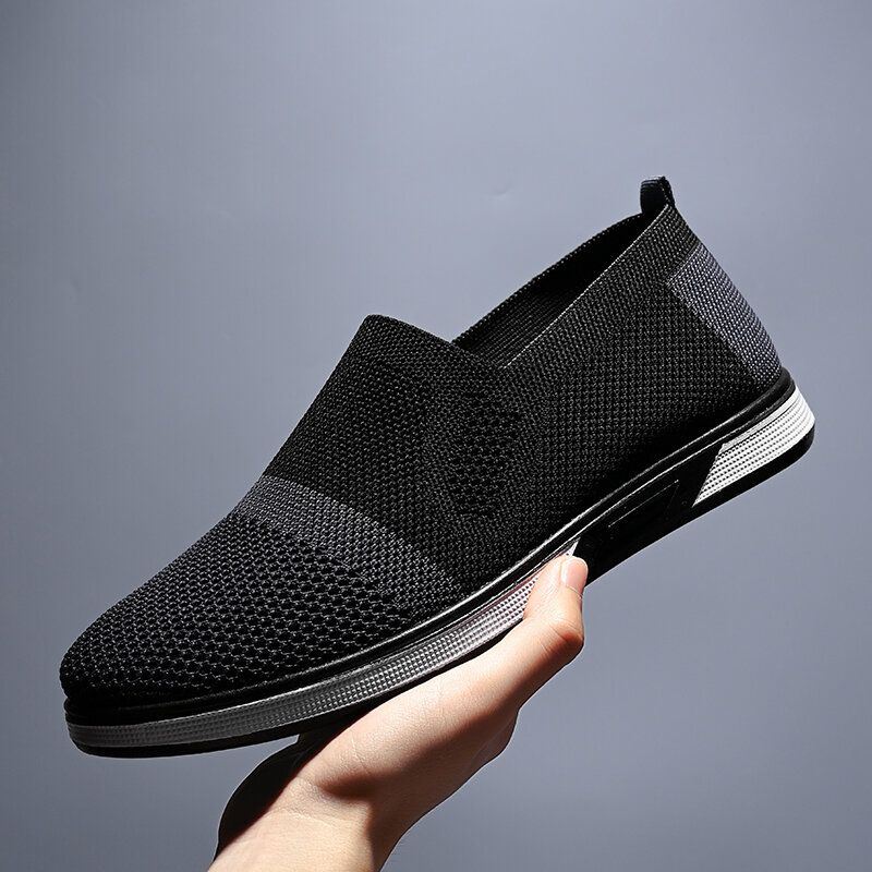 Heren Mesh Casual Sneakers Lichtgewicht Ademende Sneaker Casual Sportschoenen Gebreid Comfortabel Plat