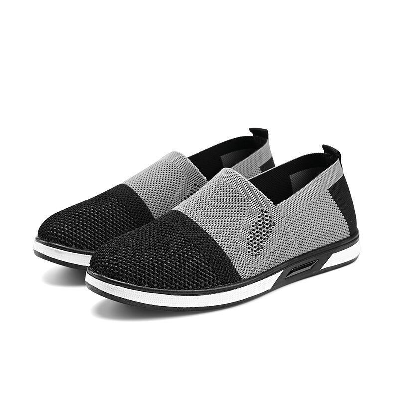 Heren Mesh Casual Sneakers Lichtgewicht Ademende Sneaker Casual Sportschoenen Gebreid Comfortabel Plat