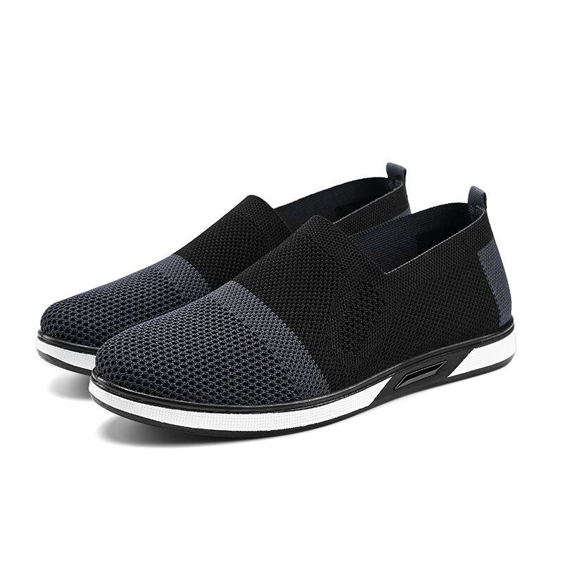 Heren Mesh Casual Sneakers Lichtgewicht Ademende Sneaker Casual Sportschoenen Gebreid Comfortabel Plat